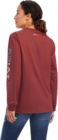 Ariat Female FR Stretch Logo T-Shirt Port/ Usa 1X in Saudi Arabia