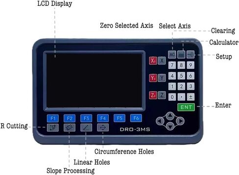 3 محاور DRO، شاشة قراءة رقمية لآلة الطحن، مقياس خطي زجاجي LCD لآلة طحن مخرطة مطحنة بريدجبورت، دقة 5 ميكرومتر/0.0001 بوصة in Kuwait