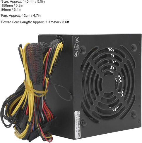 PC Power Supply, 350W Desktop Computer Low Energy Consumption Power Supply Accessories, 115/230V Adjustable(US Plug) in Saudi Arabia