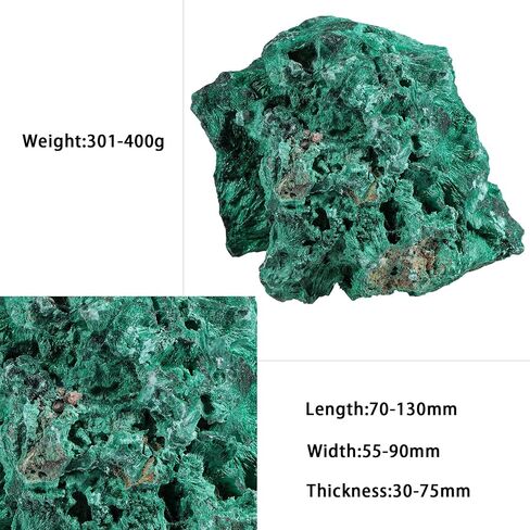 Nupuyai Natural Raw Malachite Crystal Stone for Reiki Healing Stress Anxiety, Real Green Malachite Specimen Cluster Decor for Home Office Tabletop, 10-50g in Saudi Arabia
