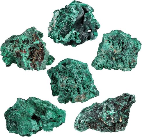 Nupuyai Natural Raw Malachite Crystal Stone for Reiki Healing Stress Anxiety, Real Green Malachite Specimen Cluster Decor for Home Office Tabletop, 10-50g in Saudi Arabia