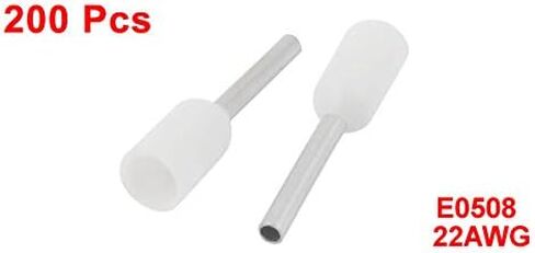 uxcell 200Pcs E0508 22AWG Insulated Ferrule Cord End Terminal Connector White in Saudi Arabia