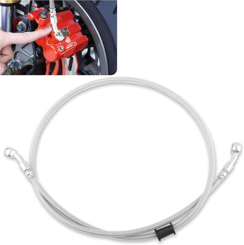43.31" Length Motorcycle Hydraulic Brake Line,Stainless Steel Braided Hose,Universal 0.39"/10mm Joint ID Motorcycle Hydraulic Brake Hose for Motorcycle Bicycle ATV in Saudi Arabia