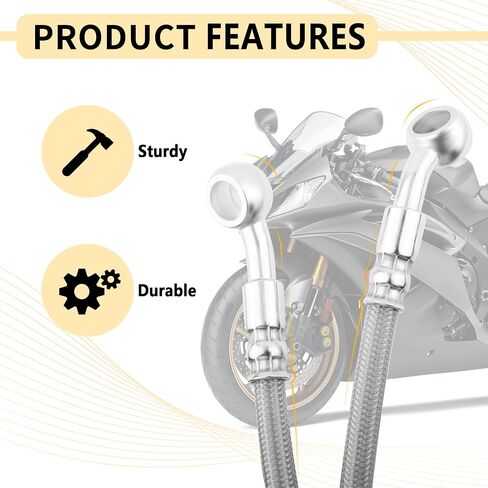 43.31" Length Motorcycle Hydraulic Brake Line,Stainless Steel Braided Hose,Universal 0.39"/10mm Joint ID Motorcycle Hydraulic Brake Hose for Motorcycle Bicycle ATV in Saudi Arabia