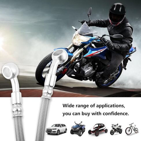 43.31" Length Motorcycle Hydraulic Brake Line,Stainless Steel Braided Hose,Universal 0.39"/10mm Joint ID Motorcycle Hydraulic Brake Hose for Motorcycle Bicycle ATV in Saudi Arabia