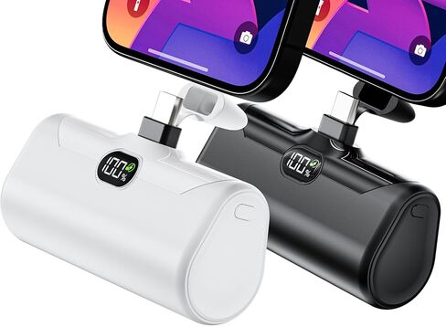 شاحن محمول صغير الحجم لهاتف iPhone 15,5000mAh 20W PD USB C للشحن السريع، شاشة LCD، حزمة بطارية صغيرة متوافقة مع iPhone 15/15 plus/15 pro/15 pro Max، Samsung S23/24 Series إلخ in Kuwait