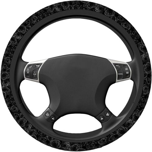Swono Cow Skin Universal Neoprene Steering Wheel Cover Australian Cow Skin Brown 15 Inch Steering Wheel Covers, Printed Steering Wheel Elastic Protection for Women and Girls in Saudi Arabia
