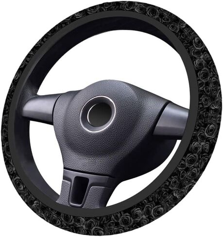 Swono Cow Skin Universal Neoprene Steering Wheel Cover Australian Cow Skin Brown 15 Inch Steering Wheel Covers, Printed Steering Wheel Elastic Protection for Women and Girls in Saudi Arabia