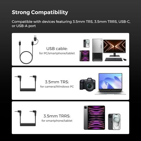 ميكروفون شوتجن للكاميرا مع حامل حذاء بارد، ميكروفون كاميرا احترافي مع 8 ميكروفونات لإلغاء الضوضاء/3 أنماط قطبية/تحكم في مستوى الصوت/بطارية 12 ساعة/شاشة صوت، ميكروفون بودكاست لكاميرات DSLR والكمبيوتر الشخصي in Kuwait