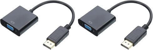 منفذ عرض MECCANIXITY (DP) إلى محول VGA صندوق كابل فيديو ABS خارجي عالي الدقة جهاز VGA أسود للتلفزيون والشاشة وجهاز العرض والوسادة، حزمة من 2 in Saudi Arabia