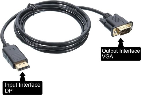 MECCANIXITY Display Port (DP) to VGA Cable 6FT Video Cable External 1080P HD VGA Device Support Computers for Projectors, Monitor, Extended Desktop in Saudi Arabia