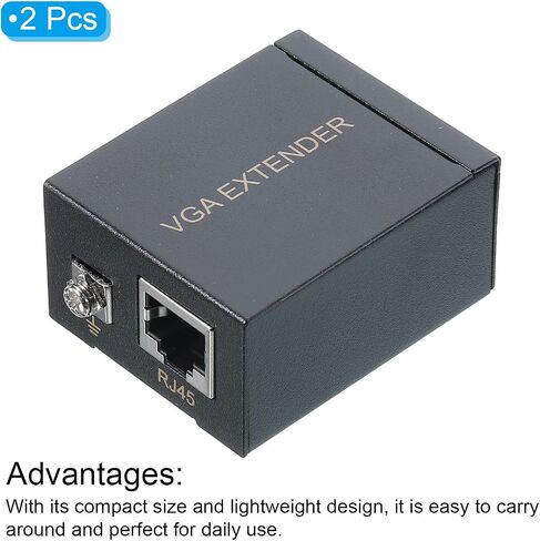 MECCANIXITY VGA to RJ45 Adapter Signal Amplifier Video Cable Box Network Cable Extender for Computer, Monitor, Projector in Saudi Arabia