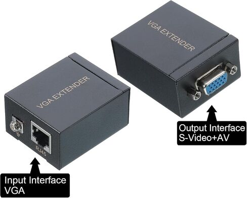 MECCANIXITY VGA to RJ45 Adapter Signal Amplifier Video Cable Box Network Cable Extender for Computer, Monitor, Projector in Saudi Arabia
