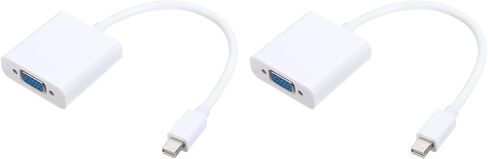 MECCANIXITY Mini DP إلى VGA Cable 7.09 بوصة صندوق كابل فيديو خارجي 1080P HD VGA لجهاز HDTV، الشاشة، جهاز العرض، شاشة LCD، حزمة بيضاء من 2 in Saudi Arabia