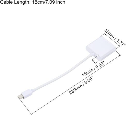 MECCANIXITY Mini DP إلى VGA Cable 7.09 بوصة صندوق كابل فيديو خارجي 1080P HD VGA لجهاز HDTV، الشاشة، جهاز العرض، شاشة LCD، حزمة بيضاء من 2 in Saudi Arabia