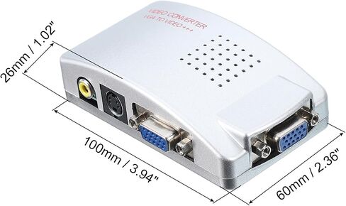 محول MECCANIXITY VGA إلى S-Video+AV مع 4 أسلاك مجموعة كاملة من كابل فيديو ABS صندوق خارجي HD VGA لجهاز HDTV والشاشة وجهاز العرض in Saudi Arabia