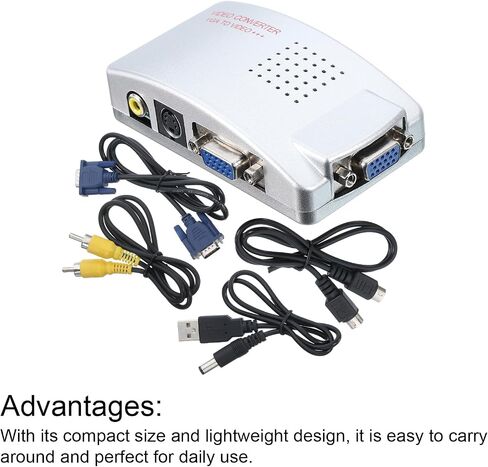 محول MECCANIXITY VGA إلى S-Video+AV مع 4 أسلاك مجموعة كاملة من كابل فيديو ABS صندوق خارجي HD VGA لجهاز HDTV والشاشة وجهاز العرض in Saudi Arabia