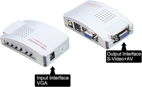 محول MECCANIXITY VGA إلى S-Video+AV مع 4 أسلاك مجموعة كاملة من كابل فيديو ABS صندوق خارجي HD VGA لجهاز HDTV والشاشة وجهاز العرض in Saudi Arabia