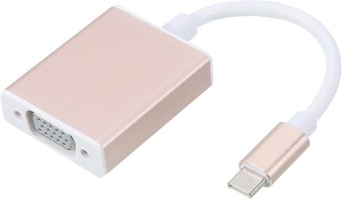 MECCANIXITY نوع C إلى محول VGA صندوق كابل فيديو ألومنيوم خارجي HD VGA جهاز ذهبي اللون للتلفزيون والشاشة وجهاز العرض والوسادة in Saudi Arabia