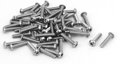 uxcell M3 x 14mm 304 Stainless Steel Button Head Hex Socket Cap Screws Fastener 60PCS in Saudi Arabia