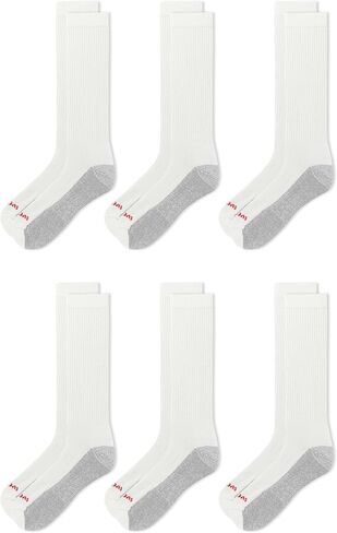 Wolverine Men's Cotton Comfort Crew Socks - 6 Pairs - Breathable Arch Support in Saudi Arabia