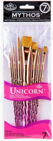 Royal & Langnickel Mythos, 4pc Unicorn Variety Craft Brush Set for All Painting Mediums, Includes - Shader, Round & Liner Brushes in Saudi Arabia