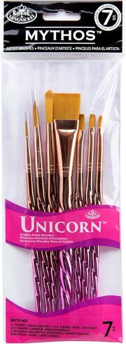Royal & Langnickel Mythos, 4pc Unicorn Variety Craft Brush Set for All Painting Mediums, Includes - Shader, Round & Liner Brushes in Saudi Arabia