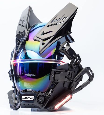 Adjustable lights Punk Mask Helmet,Futuristic Techwear Mask,Halloween Cosplay Fit Party Music Festival Accessories in Saudi Arabia