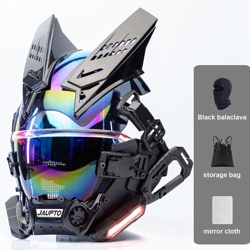 Adjustable lights Punk Mask Helmet,Futuristic Techwear Mask,Halloween Cosplay Fit Party Music Festival Accessories in Saudi Arabia