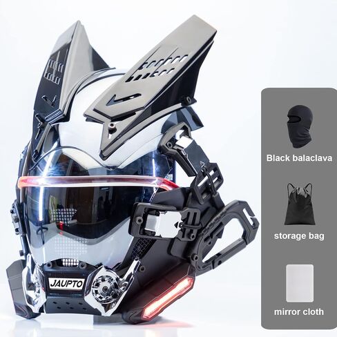 Adjustable lights Punk Mask Helmet,Futuristic Techwear Mask,Halloween Cosplay Fit Party Music Festival Accessories in Saudi Arabia