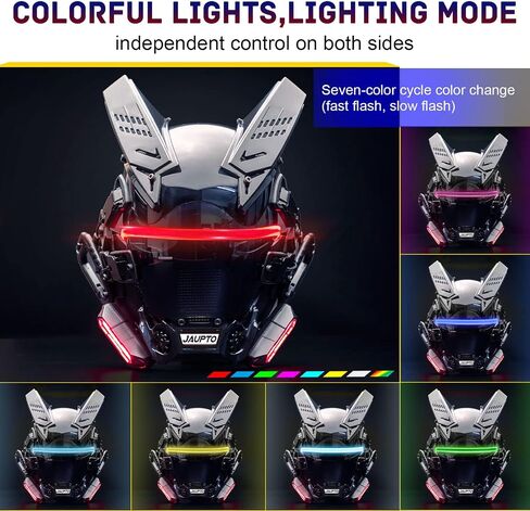 Adjustable lights Punk Mask Helmet,Futuristic Techwear Mask,Halloween Cosplay Fit Party Music Festival Accessories in Saudi Arabia