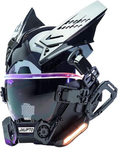 Adjustable lights Punk Mask Helmet,Futuristic Techwear Mask,Halloween Cosplay Fit Party Music Festival Accessories in Saudi Arabia