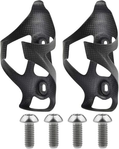 Full Carbon Fiber Bicycle Water Bottle Cages Holder Brackets with Titanium Bolts Pack of 2 (Matt) in Saudi Arabia