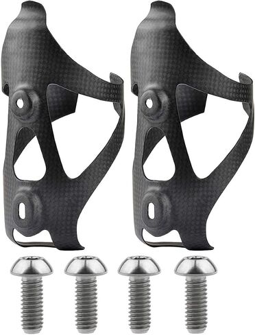 Full Carbon Fiber Bicycle Water Bottle Cages Holder Brackets with Titanium Bolts Pack of 2 (Matt) in Saudi Arabia