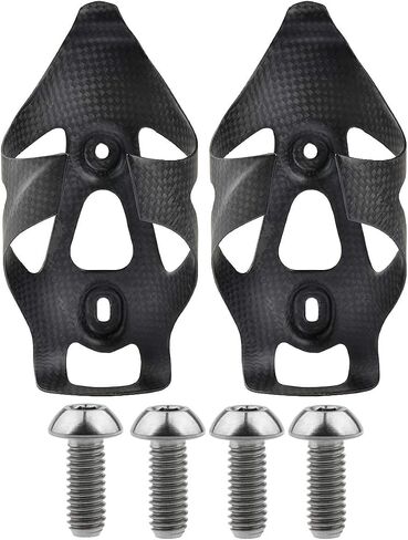 Full Carbon Fiber Bicycle Water Bottle Cages Holder Brackets with Titanium Bolts Pack of 2 (Matt) in Saudi Arabia
