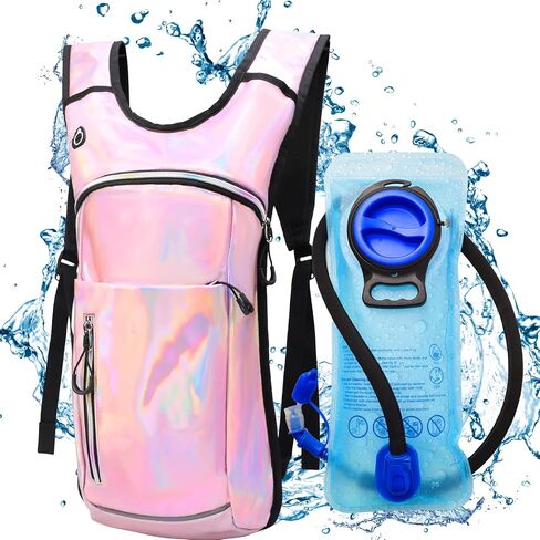 Hydration Backpack,Water Backpack with 2L Water Bladder,Festival Essential-Rave Hydration Pack,Lightweight Insulation Hydropack for Outdoor,Hiking,Running,Biking,Music Festival for Men Women in Kuwait