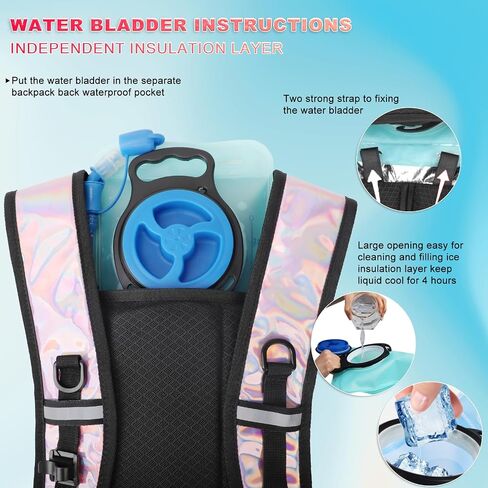 Hydration Backpack,Water Backpack with 2L Water Bladder,Festival Essential-Rave Hydration Pack,Lightweight Insulation Hydropack for Outdoor,Hiking,Running,Biking,Music Festival for Men Women in Kuwait