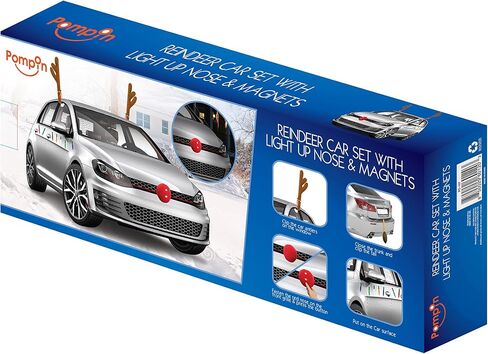 Reindeer Car Set With Festive Magnets - Reindeer Car Antlers, Tail, Light-Up Nose & (10) Festive Magnets Set (Reindeer Set W/Magnets) in Saudi Arabia