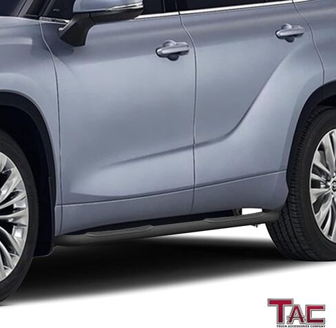 لوحات تشغيل بخطوات جانبية TAC تناسب 2020-2024 تويوتا هايلاندر SUV 5.5 بوصة قضبان جانبية من الألومنيوم الأسود قضبان خطوة قضبان Nerf 2 قطعة in Saudi Arabia