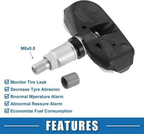 حساس ضغط الإطارات TPMS لسيارة هيونداي سوناتا 2007-2010 لون فضي معدني (مجموعة من 4) in Saudi Arabia