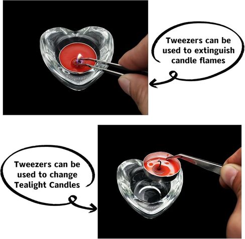 Glass Tea Light Candle Holders, a Stainless Steel Tweezers, Shockproof Box Included for Easy Storage and Transport, Ideal for Camping and Travel (Candles not Included) (Heart-Shaped) in Saudi Arabia