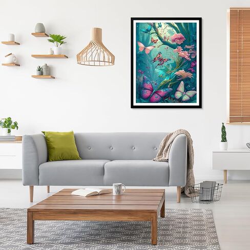 مجموعات الرسم الفني الماسي على شكل فراشة من EOBROMD، لوحات نقاط الماس المثقوبة بالكامل للبالغين المبتدئين، صورة طلاء يدوية مع صور الماس، فن الجوهرة لديكور جدار المنزل مقاس 12 × 16 بوصة in Kuwait
