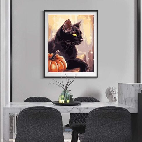 ACENGXI Halloween Paint بواسطة أرقام Halloween DIY Paint بواسطة Numbers Kits Halloween DIY Canvas Paint بواسطة أرقام اليقطين الاكريليك اللوحة ديكور المنزل الطلاء حسب الرقم للبالغين والأطفال ضوء اليقطين 16 × 20 بوصة in Kuwait