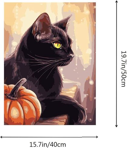 ACENGXI Halloween Paint بواسطة أرقام Halloween DIY Paint بواسطة Numbers Kits Halloween DIY Canvas Paint بواسطة أرقام اليقطين الاكريليك اللوحة ديكور المنزل الطلاء حسب الرقم للبالغين والأطفال ضوء اليقطين 16 × 20 بوصة in Kuwait