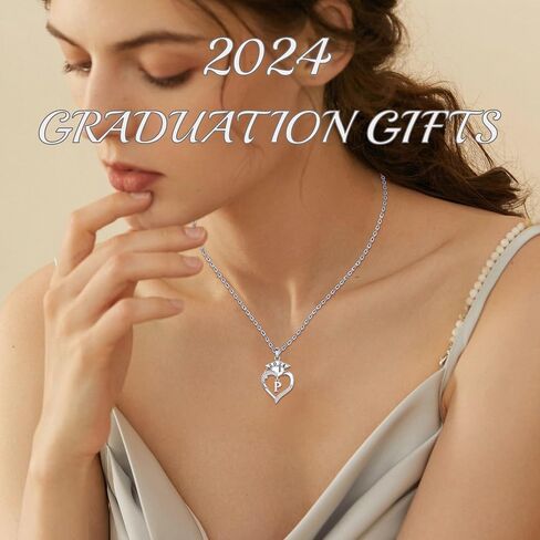 2024 Graduation Gifts for Her, Graduation Gifts 2024 High School Initial Necklaces for Women College Graduation Gifts for Her 2024 Letter A-Z Heart Necklace Graduation Jewelry for Granddaughter Sister Best Friends Daughter in Saudi Arabia