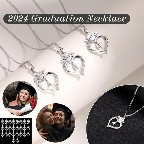 2024 Graduation Gifts for Her, Graduation Gifts 2024 High School Initial Necklaces for Women College Graduation Gifts for Her 2024 Letter A-Z Heart Necklace Graduation Jewelry for Granddaughter Sister Best Friends Daughter in Saudi Arabia