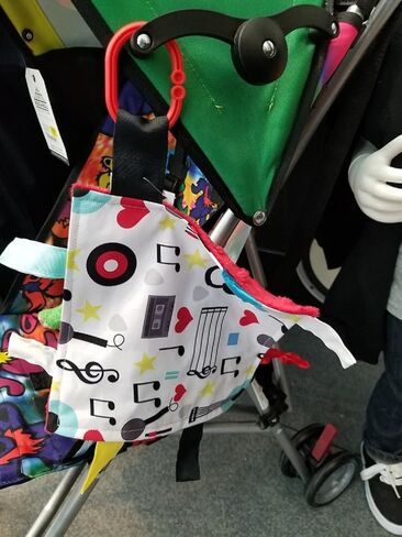 بطانية محبوبة بشريط مغلق للأمان والأمان والتسنين للأطفال، مع قماش منقط مينكي: 14 بوصة × 18 بوصة (موسيقى) in Kuwait