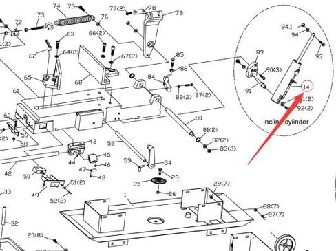 KAKA INDUSTRIAL Hydraulic Cylinderfor Metal Cutting Band Saw BS-712N/BS-712R in Saudi Arabia