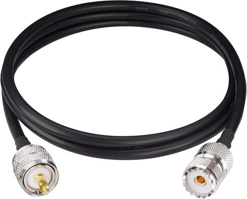 Goupchn UHF PL259 ذكر إلى SO239 أنثى كابل محوري منخفض الخسارة 10ft/3m RG58 لراديو CB هام راديو هوائي الهواة جهاز الإرسال والاستقبال المحمول لاسلكي تخاطب in Saudi Arabia