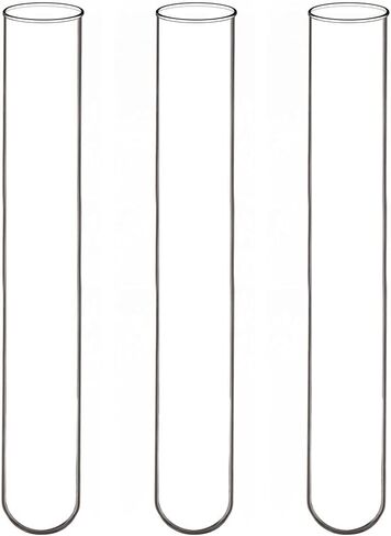 15 Pack Borosilicate Glass Round Bottom Test Tubes, 30 mm OD X 165 mm Length (Pack of 15) in Saudi Arabia